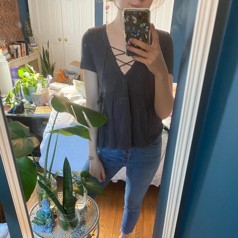 american eagle tie top